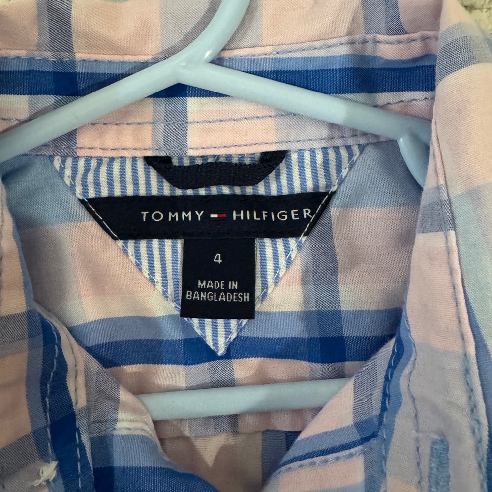 Tommy Hilfiger Pink & Blue Plaid Button-Down Shirt - Picture 2 of 3